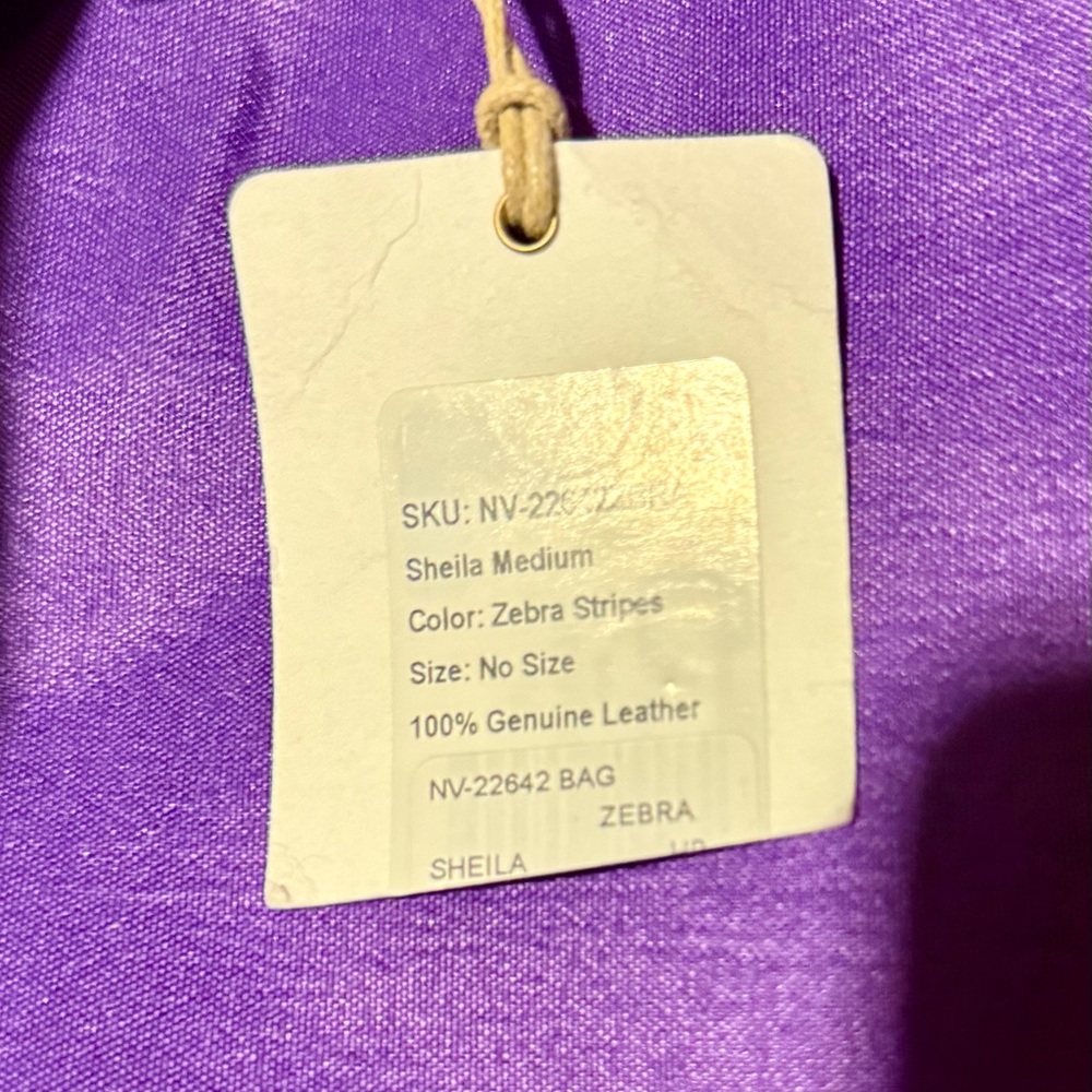 NEW* HOBO International *ZEBRA *Sheila* LEATHER Satchel Crossbody Bag Brass Hard - Picture 9 of 13